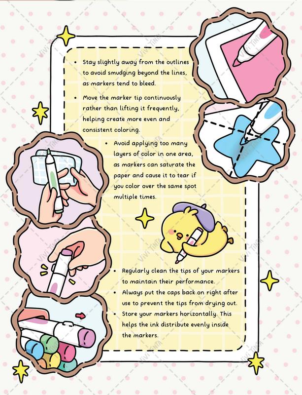 Marker tips page to avoid smudging and bleeding