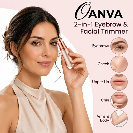 2-in-1 eyebrow and facial trimmer, use zones
