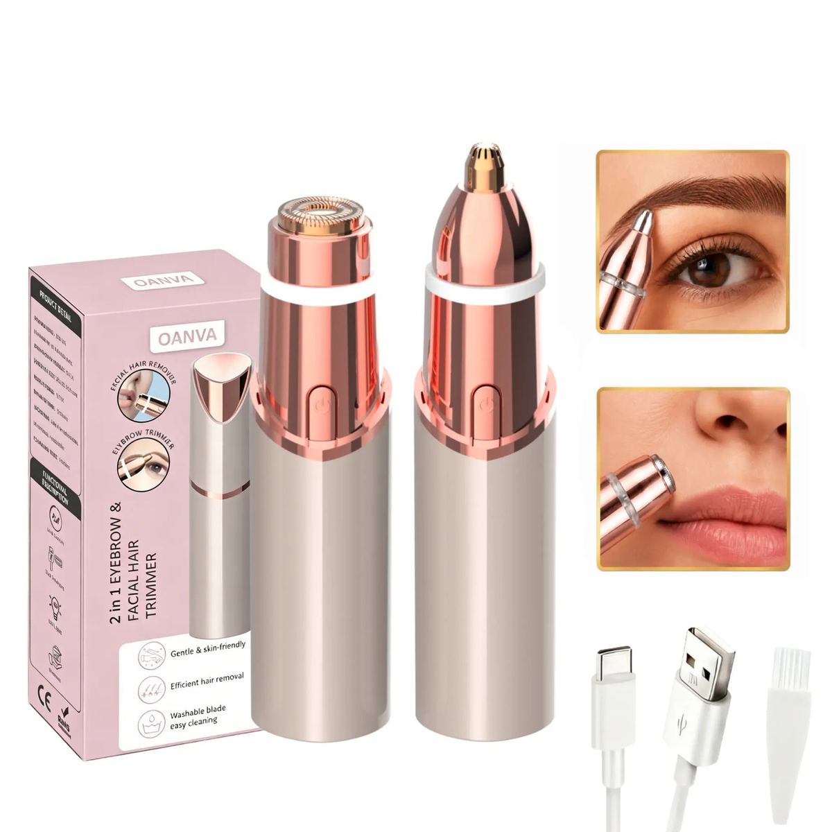 Product and box, champagne gold with eyebrow and lip use
