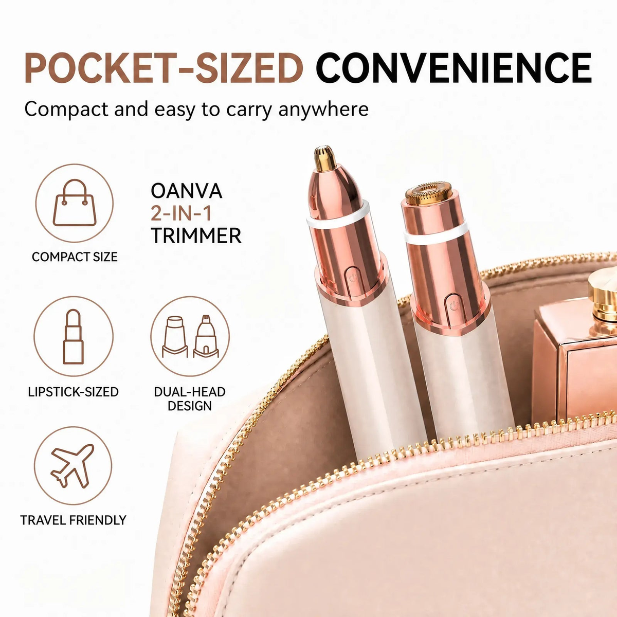 Pocket-sized, lipstick design, travel friendly